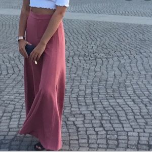 Zara High Waisted Dusty Rose Palazzo Pants
